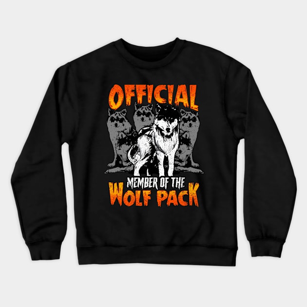 Official Member of the Wolf Pack Vintage Grunge Halloween Crewneck Sweatshirt by creative